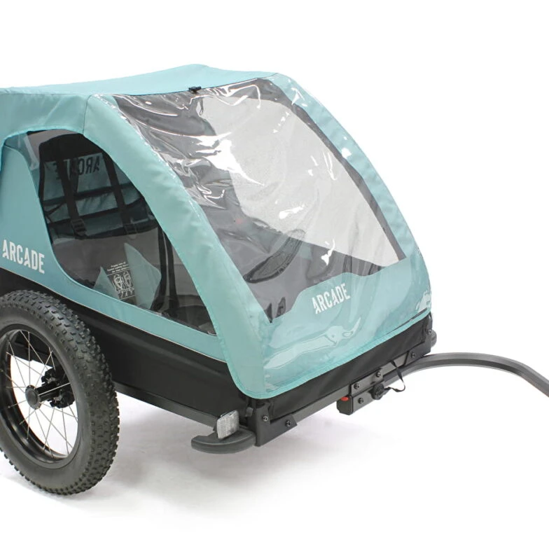 Remarque à vélo pour transport d'enfant à la location à Annecy