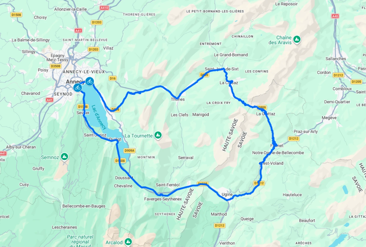 Itinéraire en vélo : Crossing the Aravis Range – Cycling Route