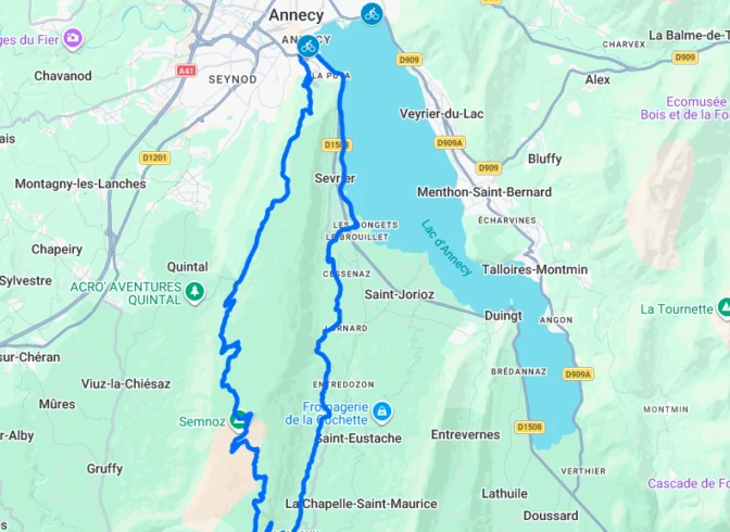 Traversée du Semnoz – Itinéraire à vélo