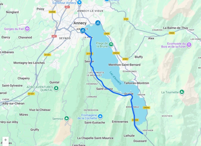 Lac d’Annecy Greenway (easy flat ride, 1 to 3 hours) – Cycling route