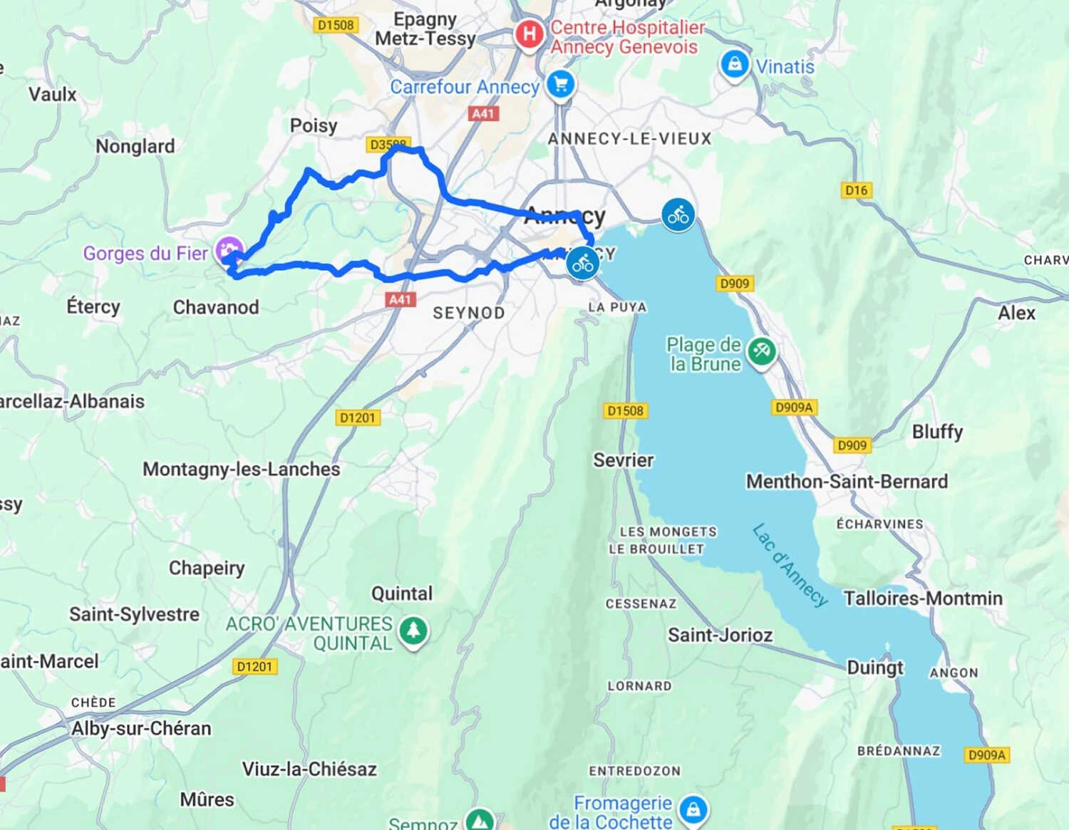 Itinéraire en vélo : Fier Gorges Loop – Cycling Route