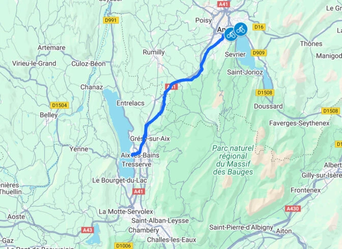 Lake Aix-les-Bains – Cycling Route