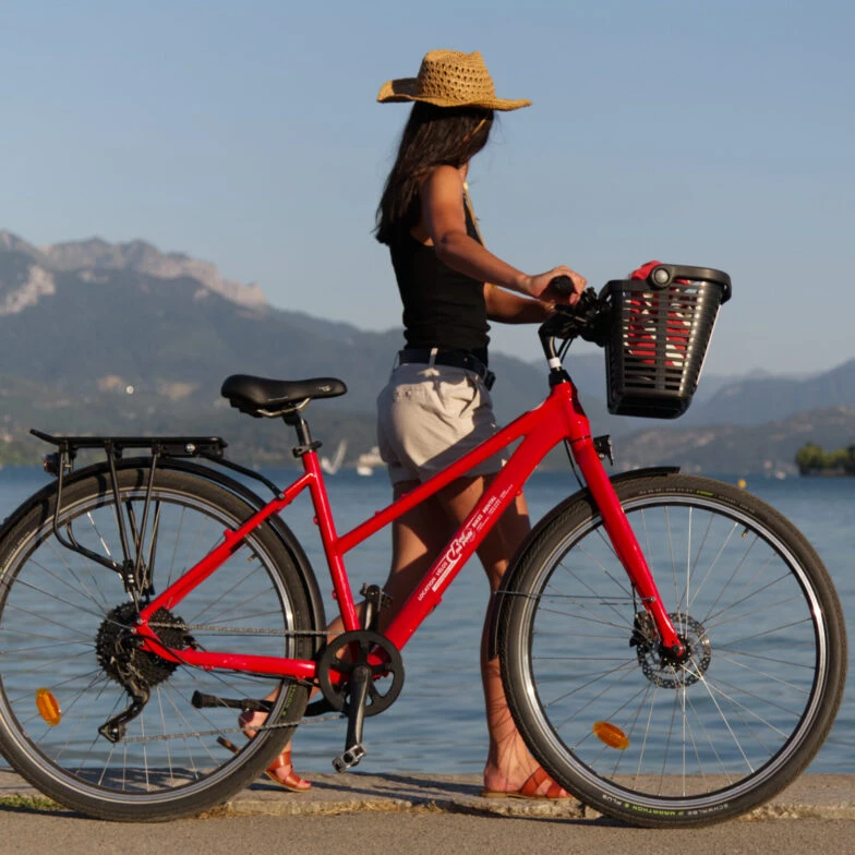 Comfort open-frame hybrid bike “Tour du Lac” for rent